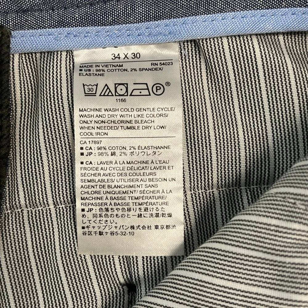 NWT Banana Republic Slim Stretch Chinos Mens 34x30 Grey Houndstooth Dress Pants
